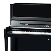 Kawai K300 ATX4 Anytime Silent Upright Piano; Polished Ebony & Silver