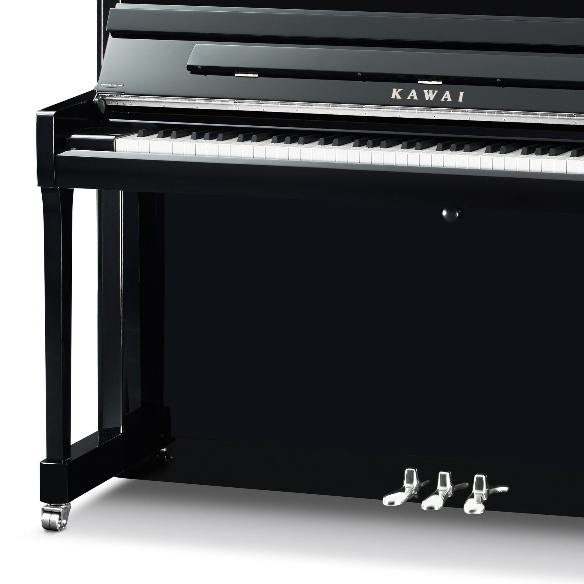 Kawai K300 ATX4 Anytime Silent Upright Piano; Polished Ebony & Silver