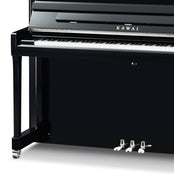 Kawai K300 ATX4 Anytime Silent Upright Piano; Polished Ebony & Silver