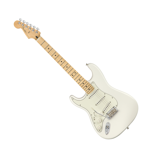 Fender Player Strat Left Hand Maple Polar White Guitar Bonners Music