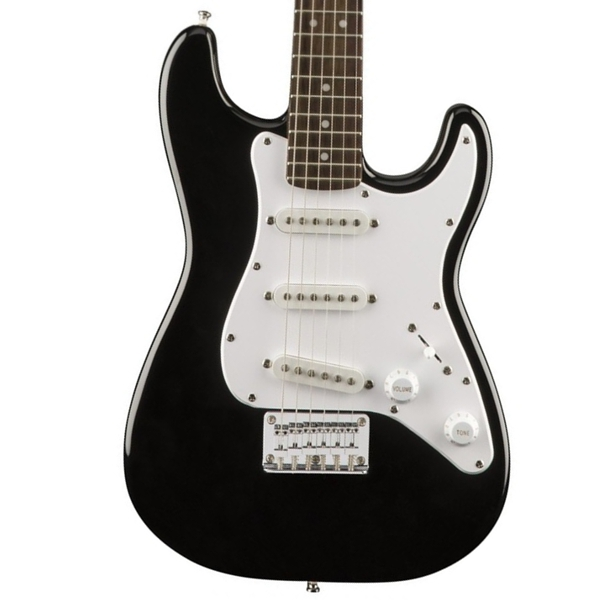 Squier Mini Strat Laurel Black Guitar Bonners Music