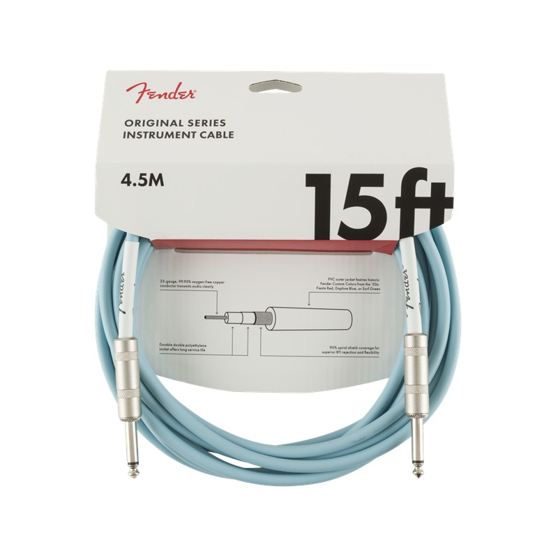 Fender Original Series 15Ft Daphne Blue Guitar Cable