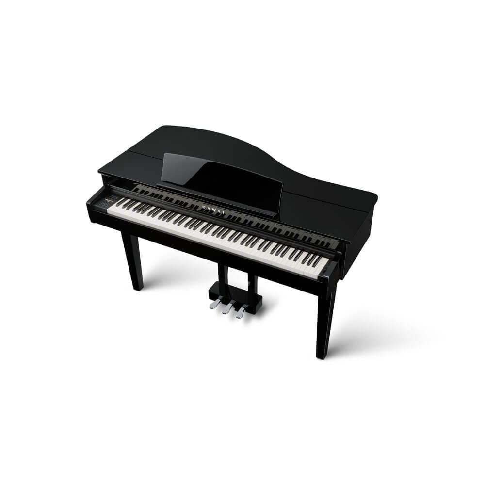 Kawai DG30 Polished Ebony Digital Grand Piano With Stool & Roland RH200 Headphones | Free Delivery & Installation