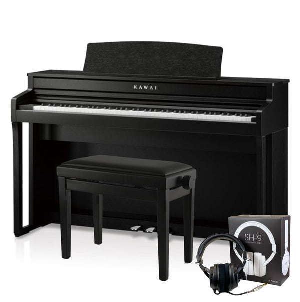 Kawai CA501 Black with Piano Stool & Kawai SH9 Headphones