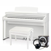 Kawai CA501 White with Piano Stool & Kawai SH9 Headphones