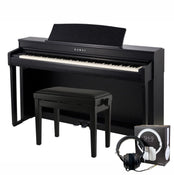 Kawai CN301 Digital Piano; Black with Piano Stool & Kawai SH9 Headphones