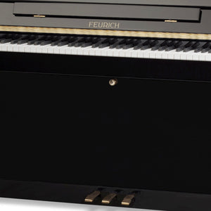Feurich 115 Premiere Silent Upright Piano; Polished Black