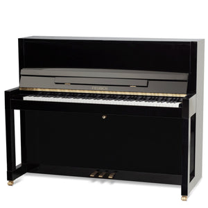 Feurich 115 Premiere Silent Upright Piano; Polished Black