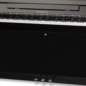 Feurich 115 Premiere Upright Piano; Polished Black Chrome Fittings