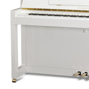 Feurich 115 Premiere Silent Upright Piano; Polished White