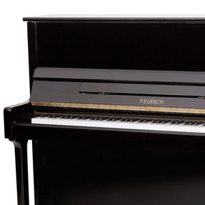 Feurich 122 Universal Upright Piano; Polished Black