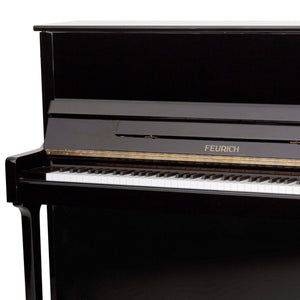 Feurich 122 Universal Silent Upright Piano; Polished Black