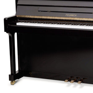 Feurich 122 Universal Silent Upright Piano; Polished Black