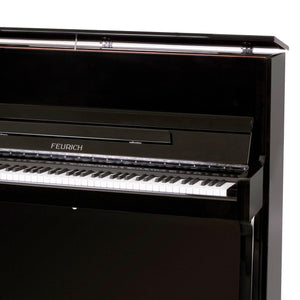 Feurich 122 Universal Upright Piano; Polished Black Chrome Fittings