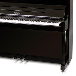 Feurich 122 Universal Upright Piano; Polished Black Chrome Fittings