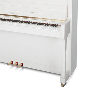 Feurich 122 Universal Silent Upright Piano; Polished White