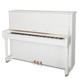 Feurich 122 Universal Upright Piano; Polished White