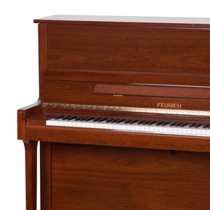 Feurich 122 Universal Upright Piano; Polished Walnut