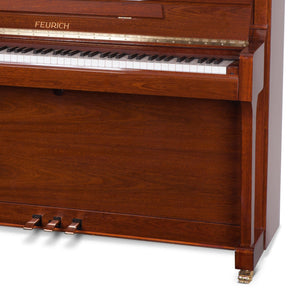 Feurich 122 Universal Upright Piano; Polished Walnut
