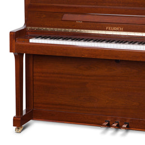 Feurich 122 Universal Upright Piano; Polished Walnut