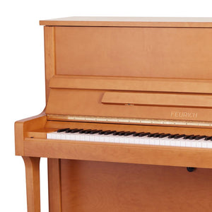 Feurich 122 Universal Silent Upright Piano; Cherry Satin