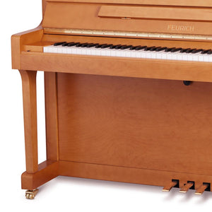 Feurich 122 Universal Silent Upright Piano; Cherry Satin