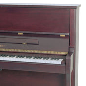 Feurich 122 Universal Upright Piano; Bordeaux Satin