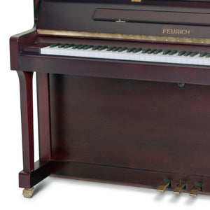 Feurich 122 Universal Silent Upright Piano; Bordeaux Satin