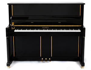 Feurich 125 Design Silent Upright Piano; Polished Black