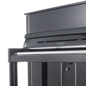 Feurich 125 Design Silent Upright Piano; Polished Black