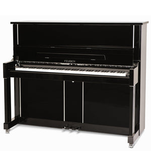 Feurich 125 Design Upright Piano; Polished Black
