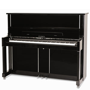 Feurich 125 Design Silent Upright Piano; Polished Black