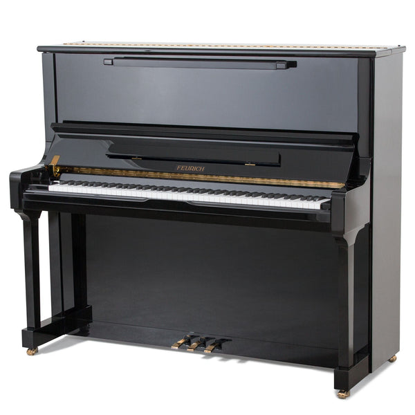 Feurich 133 Concert Silent Upright Piano; Polished Black