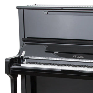 Feurich 133 Concert Upright Piano; Polished Black Chrome Fittings