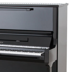 Feurich 133 Concert Upright Piano; Polished Black Chrome Fittings