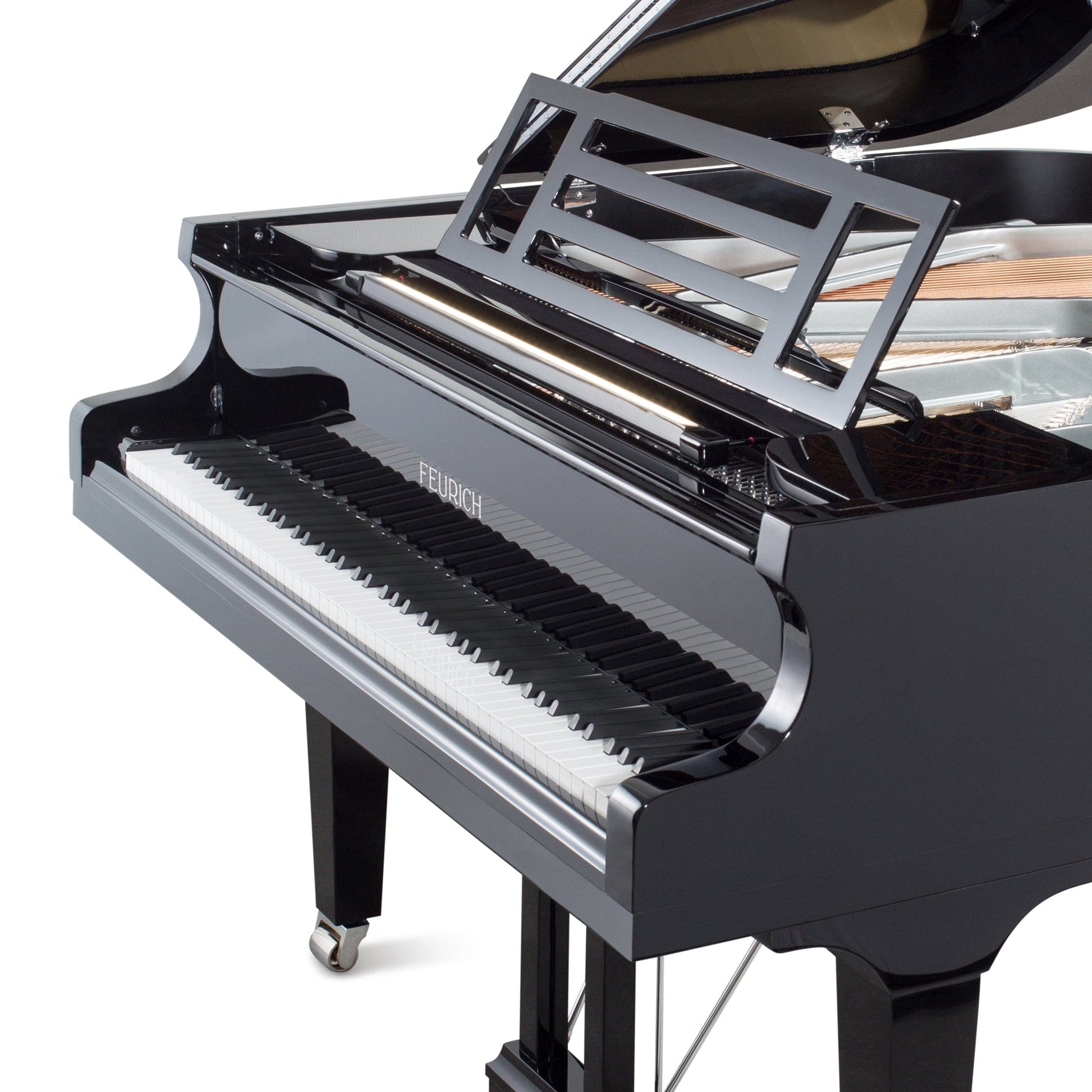 Feurich 162 Dynamic I Grand Piano; Polished Black With Chrome Fittings