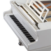 Feurich 179 Dynamic II Grand Piano; Polished White with Chrome Fittings