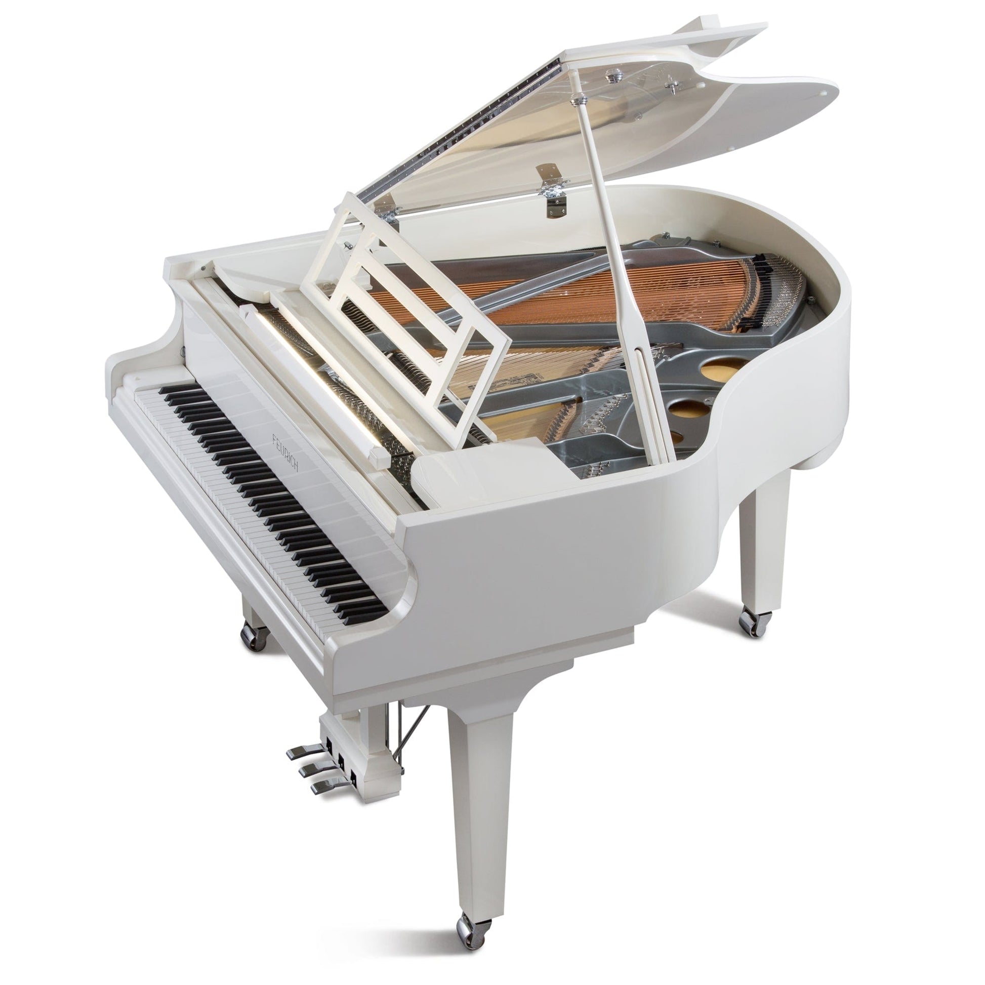 Feurich 162 Dynamic I Grand Piano; Polished White With Chrome Fittings