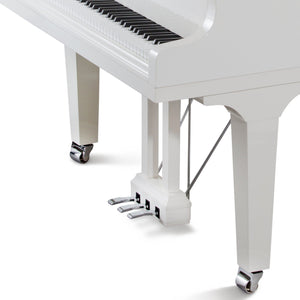 Feurich 179 Dynamic II Grand Piano; Polished White with Chrome Fittings