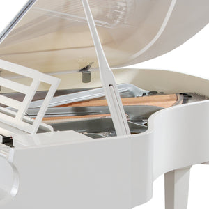 Feurich 179 Dynamic II Grand Piano; Polished White with Chrome Fittings