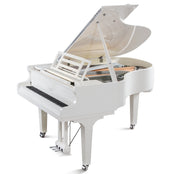 Feurich 179 Dynamic II Grand Piano; Polished White with Chrome Fittings