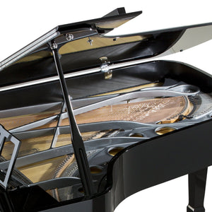 Feurich 218 Concert I Grand Piano; Polished Black with Chrome Fittings