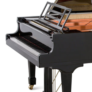Feurich 218 Concert I Grand Piano; Polished Black with Brass Fittings