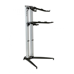 STAY Keyboard Stand PIANO 1200/02 Two Tier Heavy Duty With Carry Bag; Silver