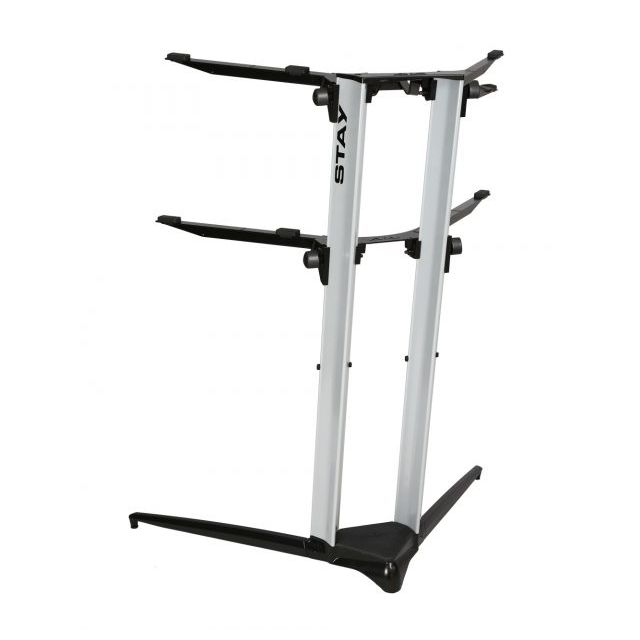 STAY Keyboard Stand PIANO 1200/02 Two Tier Heavy Duty With Carry Bag; Silver
