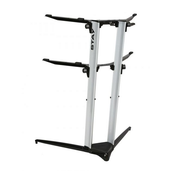 STAY Keyboard Stand PIANO 1200/02 Two Tier Heavy Duty With Carry Bag; Silver