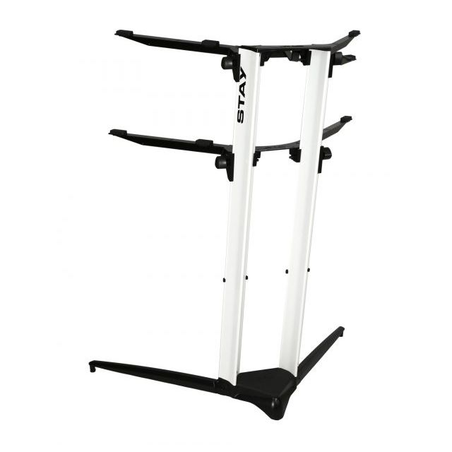 STAY Keyboard Stand PIANO 1200/02 Two Tier Heavy Duty With Carry Bag; White