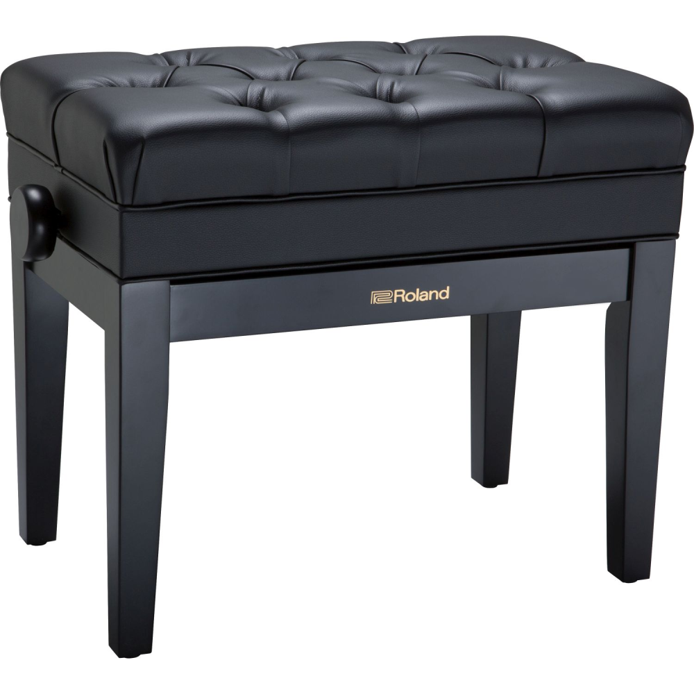 Roland RPB-500BK Piano Bench; Satin Black Vinyl Seat With Music Compartment