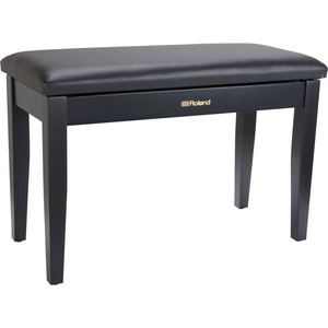 Roland RPB-D100BK Piano Bench; Duet Size Satin Black Vinyl Seat With Music Compartment