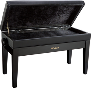 Roland RPB-D400PE Piano Bench; Duet Size Polished Ebony Vinyl Seat